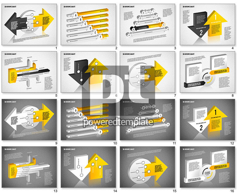 3d arrows chart collection