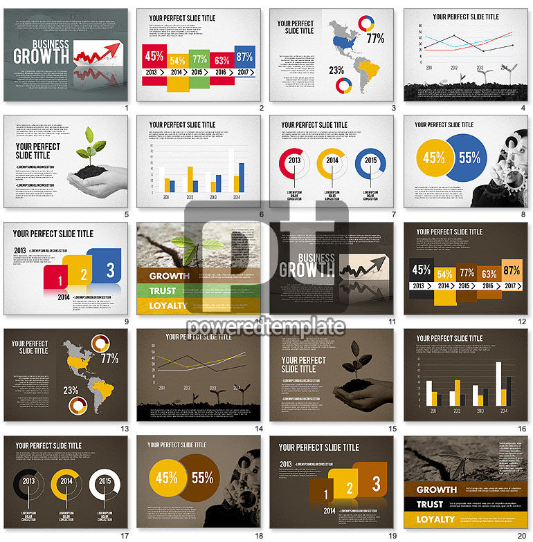 Modèle de présentation de croissance commerciale