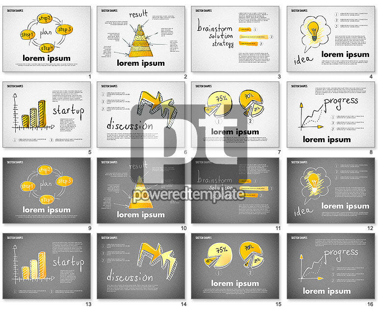 Sketch Style Diagrams and Shapes