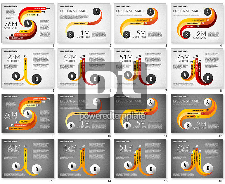 Round en gebogen infographic elementen