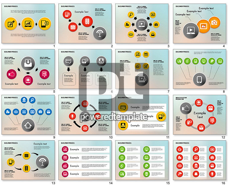 Media sharing proces met pictogrammen