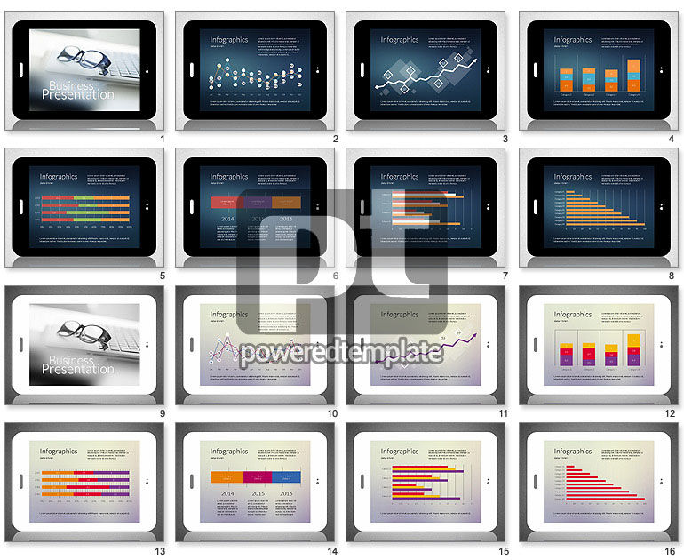 Geschäftspräsentation mit touchpad (datengesteuert)