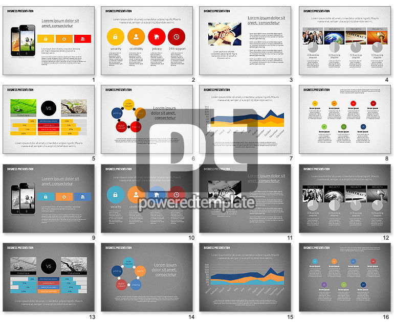 Presentasi Bisnis Modern Dalam Desain Datar