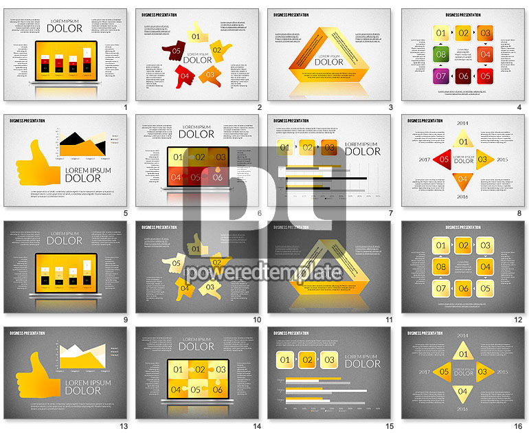 Presentation with Colorful Flat Shapes (data driven)