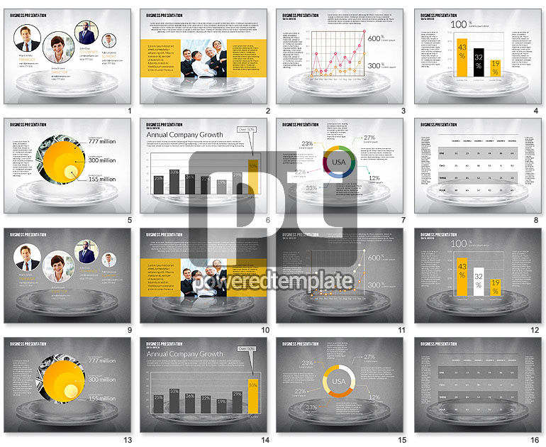Business team modello di presentazione (dati guidato)