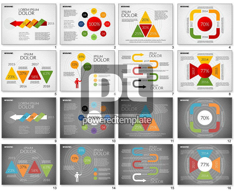 Kleurrijke presentatie infographics