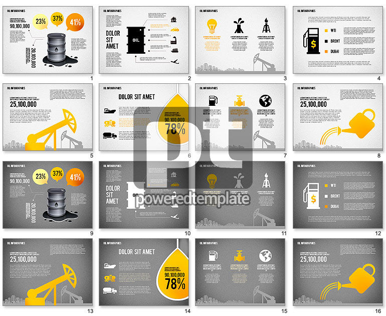 Template Presentasi Infografis Minyak