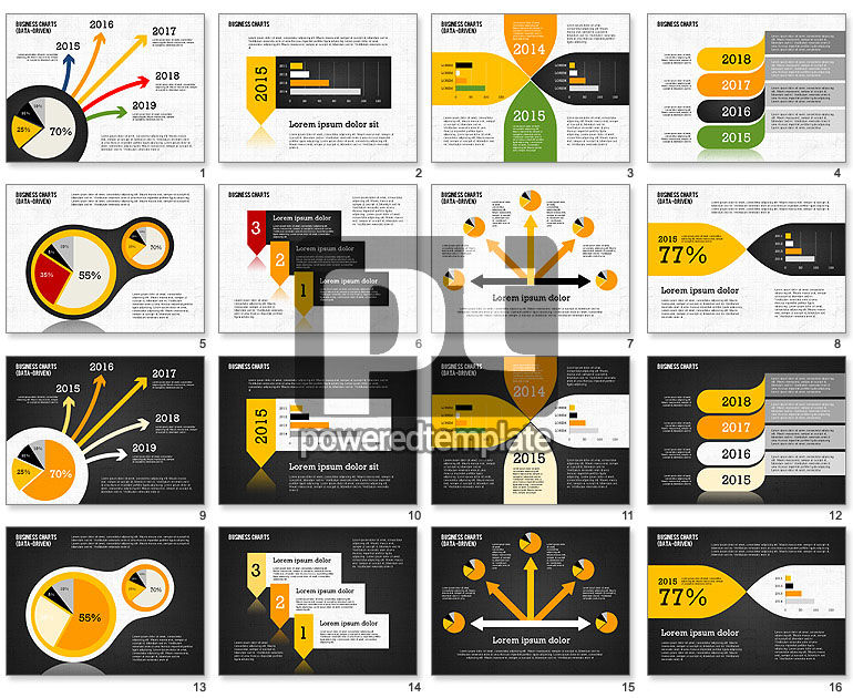 Presentation Template with Data Driven Charts