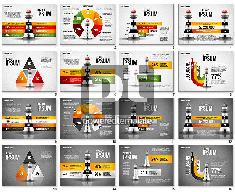 Infografiken mit Leuchtturm