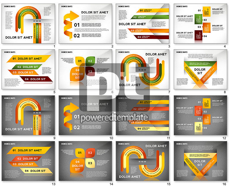 Abstract Ribbon Color Shapes and Elements for Infographics