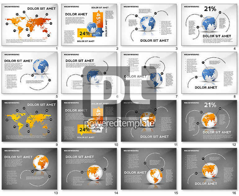 Weltkarte und Globus Infografiken