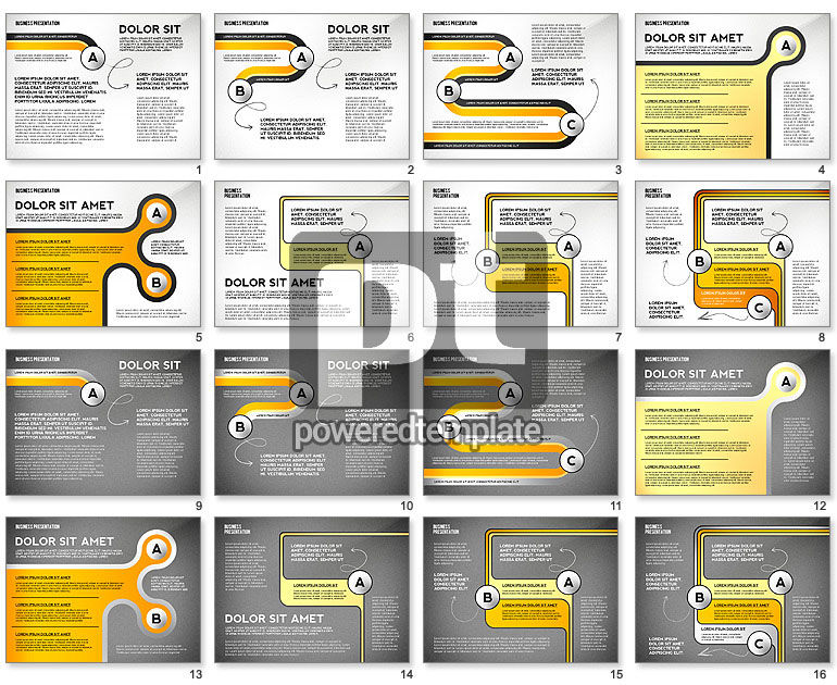 Business Presentation with Stages and Labels