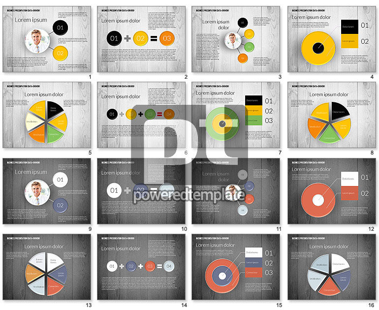 Datengesteuerte farbige Firmenpräsentation