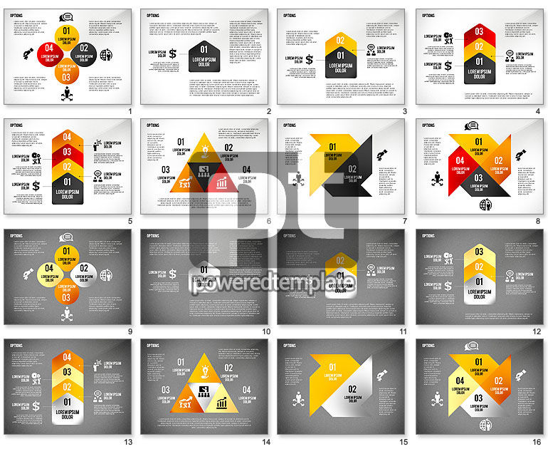 Formes d'options géométriques avec des icônes