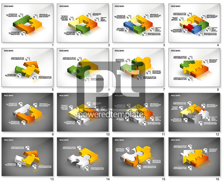 Formes de puzzle isométrique