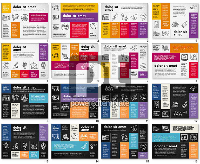 Presentation in Flat Design with Doodle Shapes