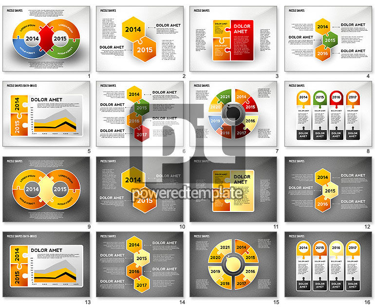 Puzzle formas infográficos