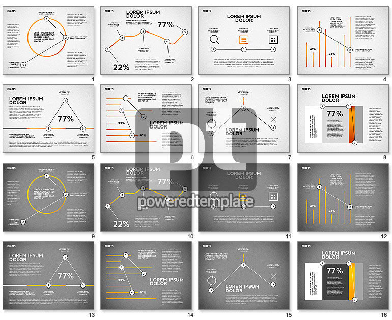 Collection de graphiques de lignes minces