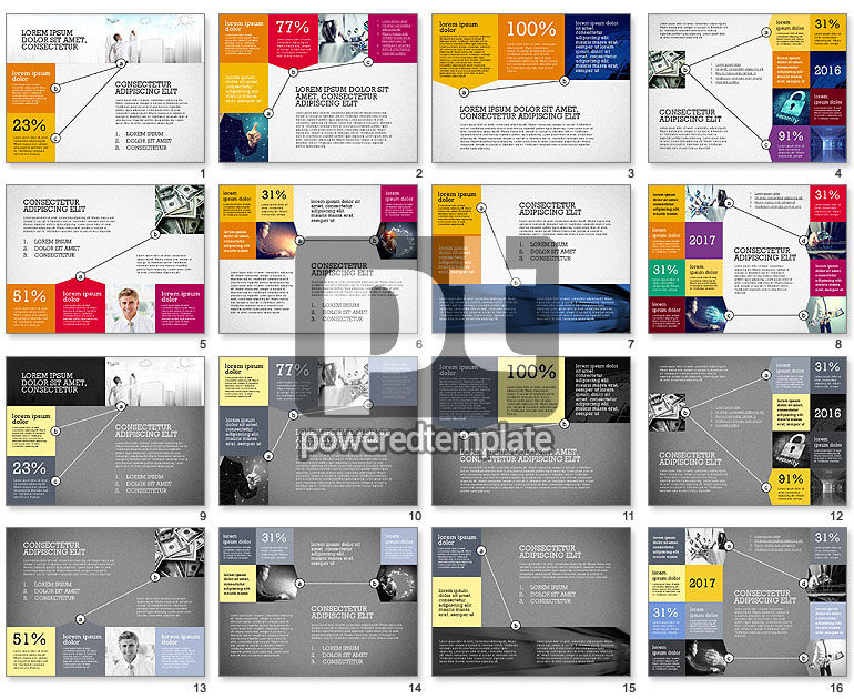 Presentation with Connections in Flat Design