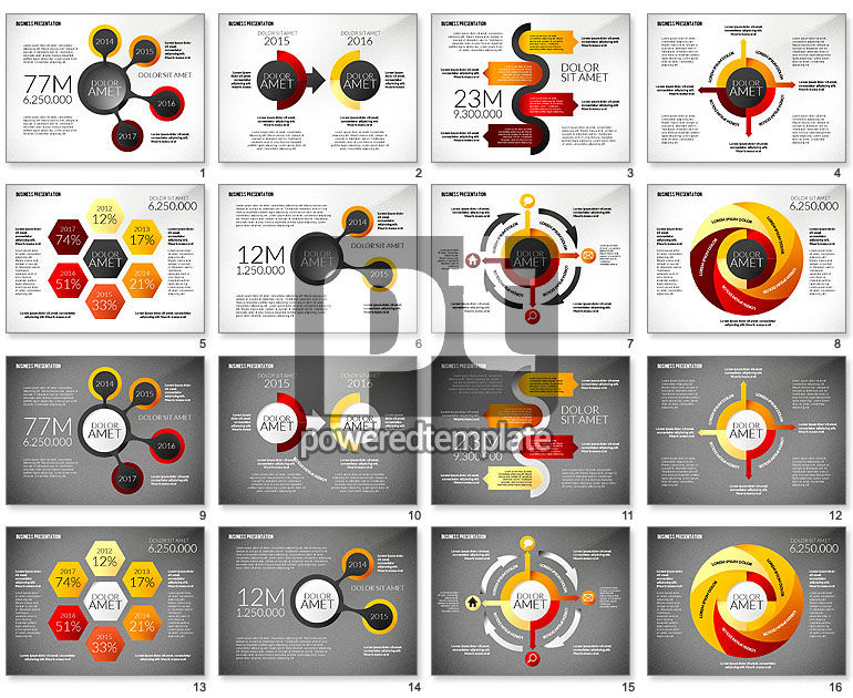 Business-Präsentation im infografischen Stil