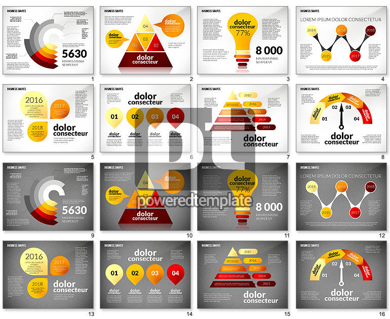 Boîte à outils de forme d'entreprise de style infographique