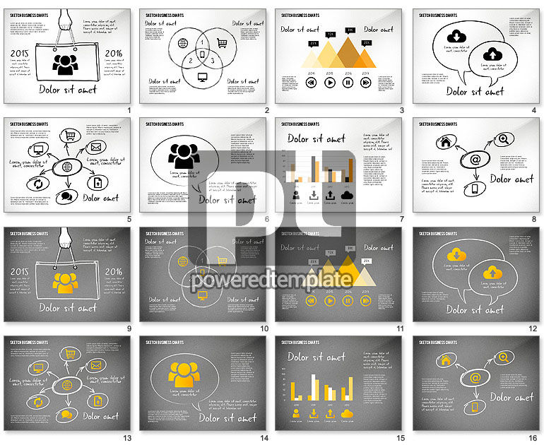 Charts em estilo de esboço