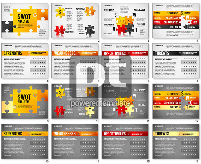 SWOT Analysis with Puzzle Pieces 