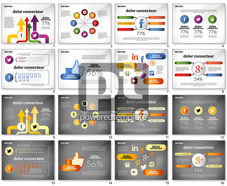 Modello di infographics dei social media