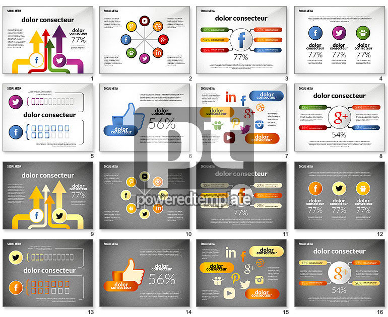 Plantilla de Infografía de medios sociales