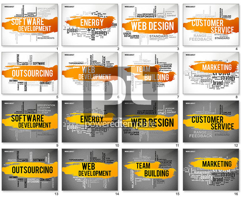 ソフトウェア開発ワードクラウドプレゼンテーションテンプレート
