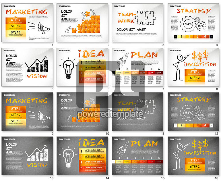 Modèle de présentation de stratégies d'étapes marketing