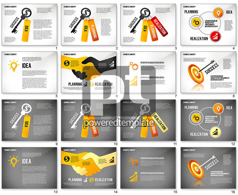 Concept de présentation clé pour le succès