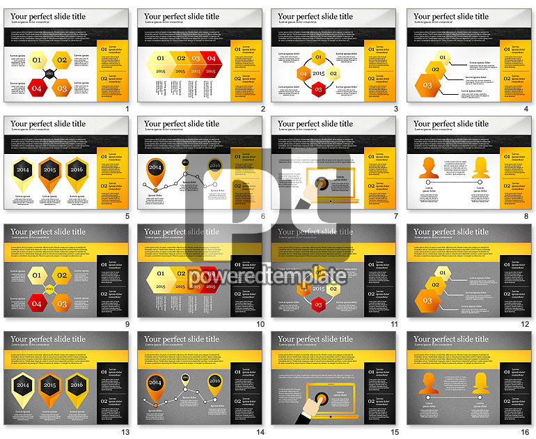 Presentation Template with Geometric Charts