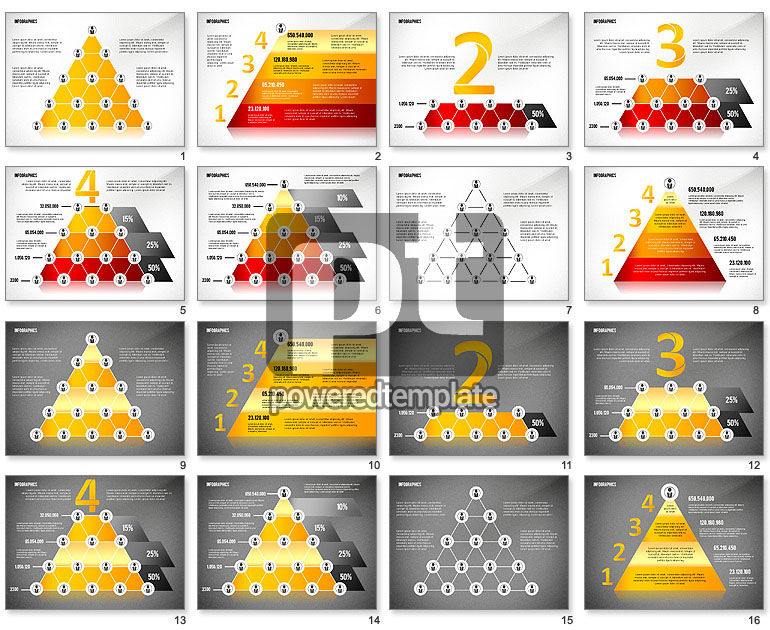 Piramide stijl netwerk infographics