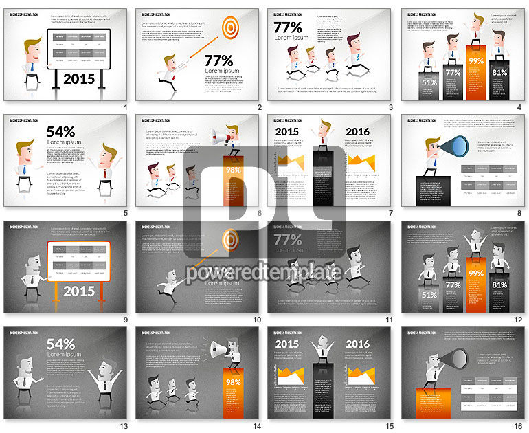 Presentation with Businessman Character