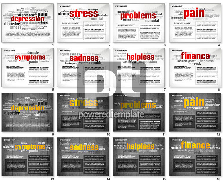 심리학 증상 단어 구름 프리젠 테이션 템플릿