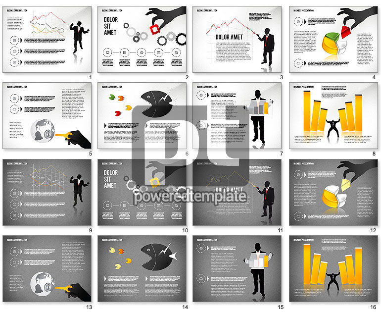 Business Presentation with Silhouettes