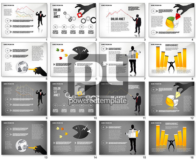 Zakelijke presentatie met silhouetten