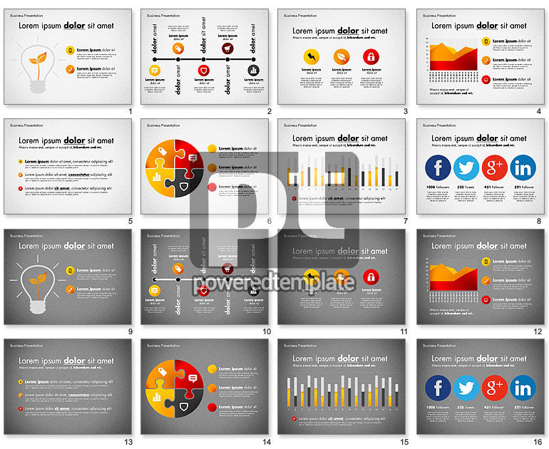 Modern Presentation Template with Data Driven Charts