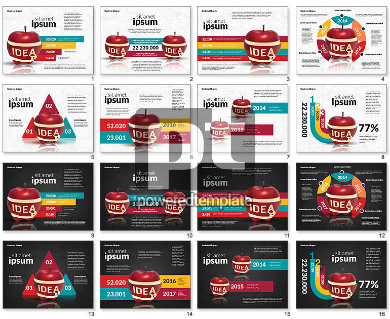 Infografikstadien mit Apfel