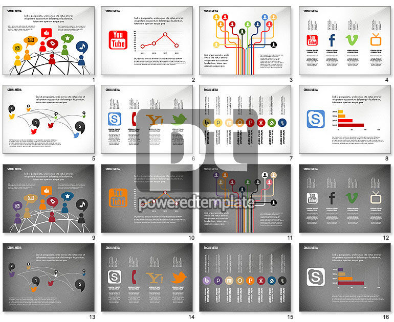 I social media energico modello di presentazione