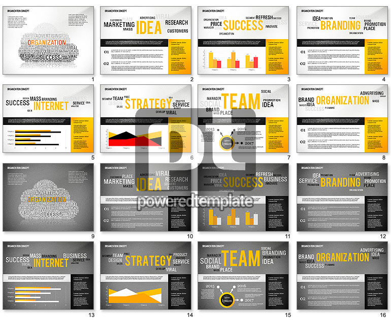 Organization Presentation Template with Data Driven Charts