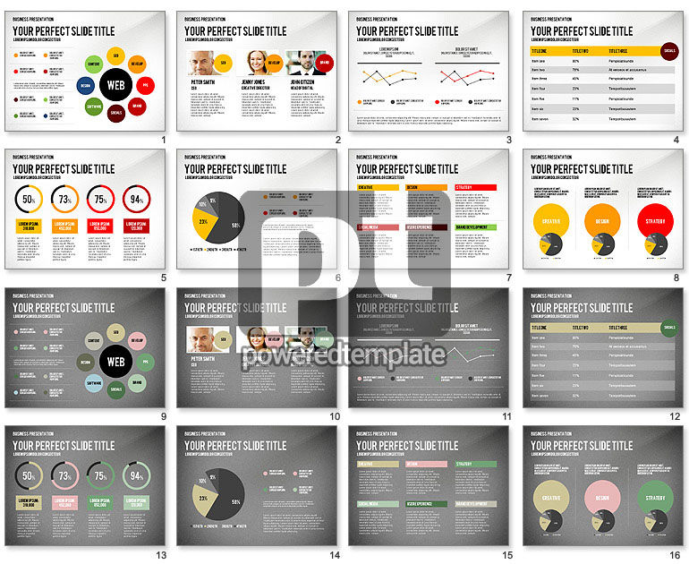 Webpräsentationspräsentation mit datengesteuerten diagrammen