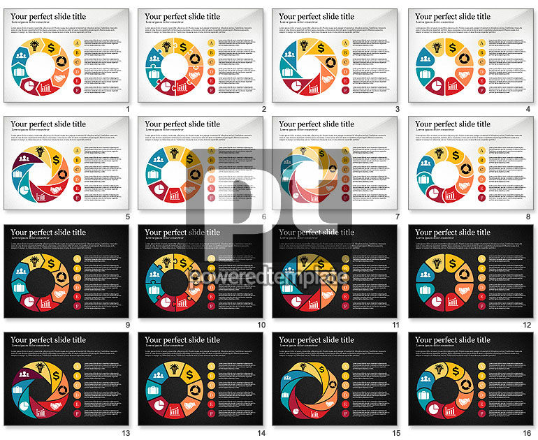 Cirkel van het proces met pictogrammen toolbox