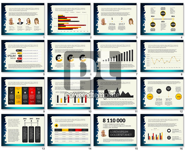 Kickoff modello di presentazione incontro con i grafici basati su dati