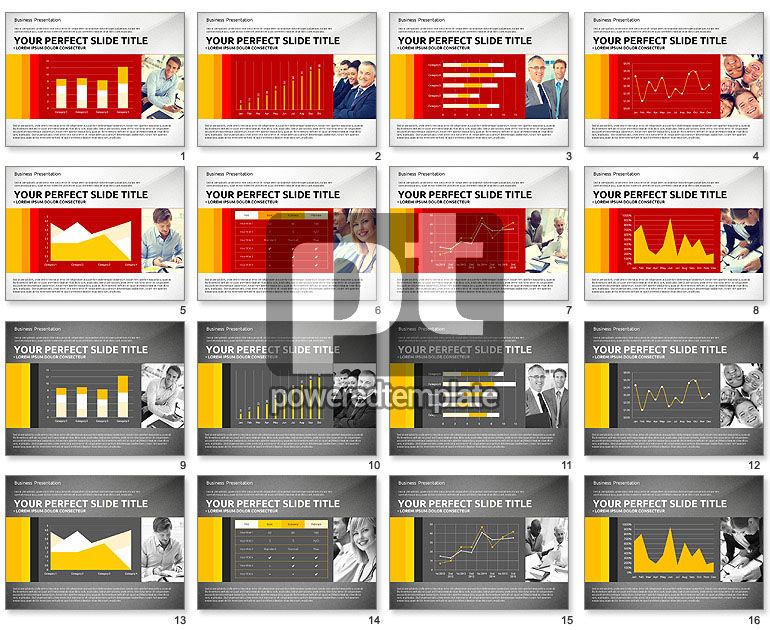 Resultados de la empresa con gráficos controlados por datos