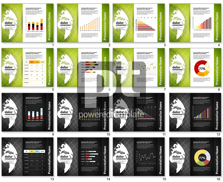 Plantilla de presentación de la economía global impulsada por datos