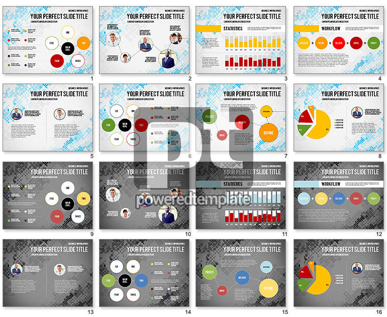 Template Presentasi Bisnis Yang Elegan Dalam Desain Datar