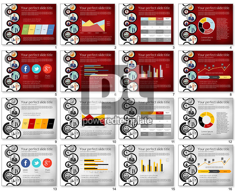 Présentation de l'équipe avec diagrammes basés sur les données