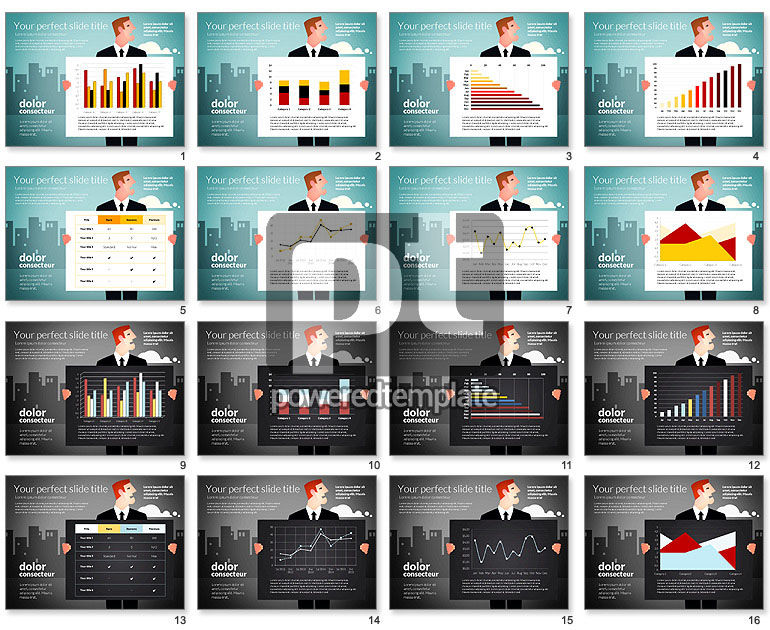 Graphiques basés sur les données avec des hommes d'affaires